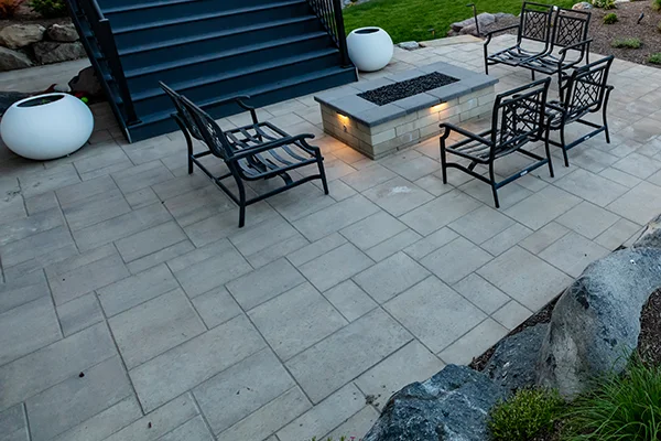 Stone patio in a utah backyard from Jones