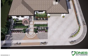 3D rendering of landscaping from Jones