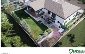 3D rendering of landscaping from Jones