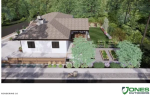 3D rendering of landscaping from Jones