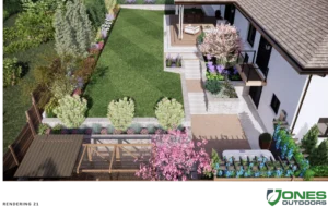 3D rendering of landscaping from Jones