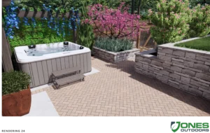 3D rendering of landscaping from Jones